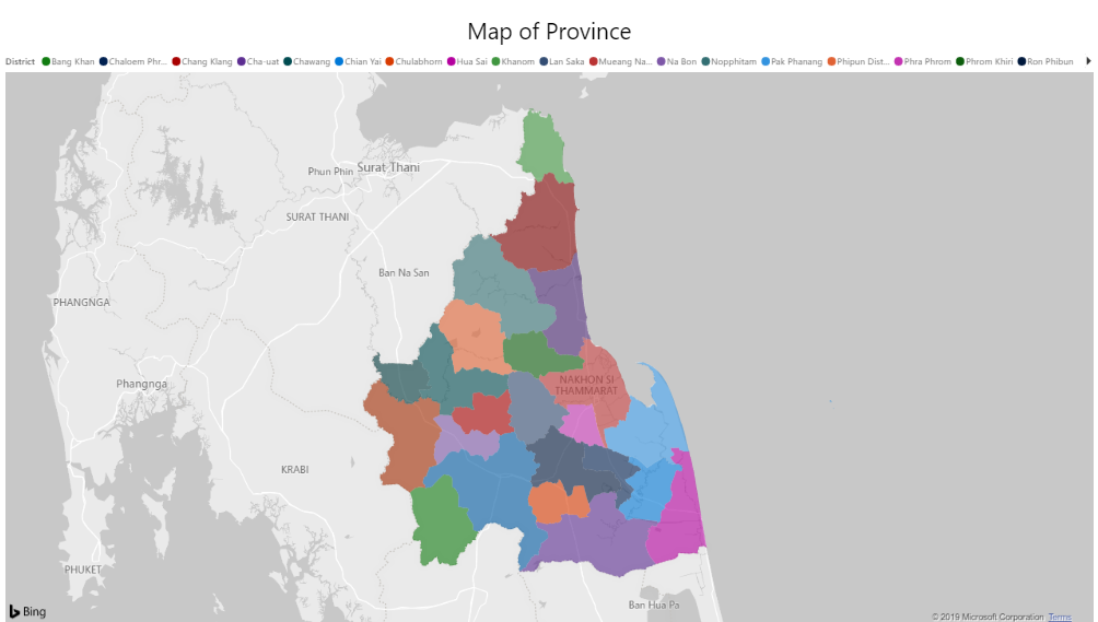 Map of Nakhonsithammarat